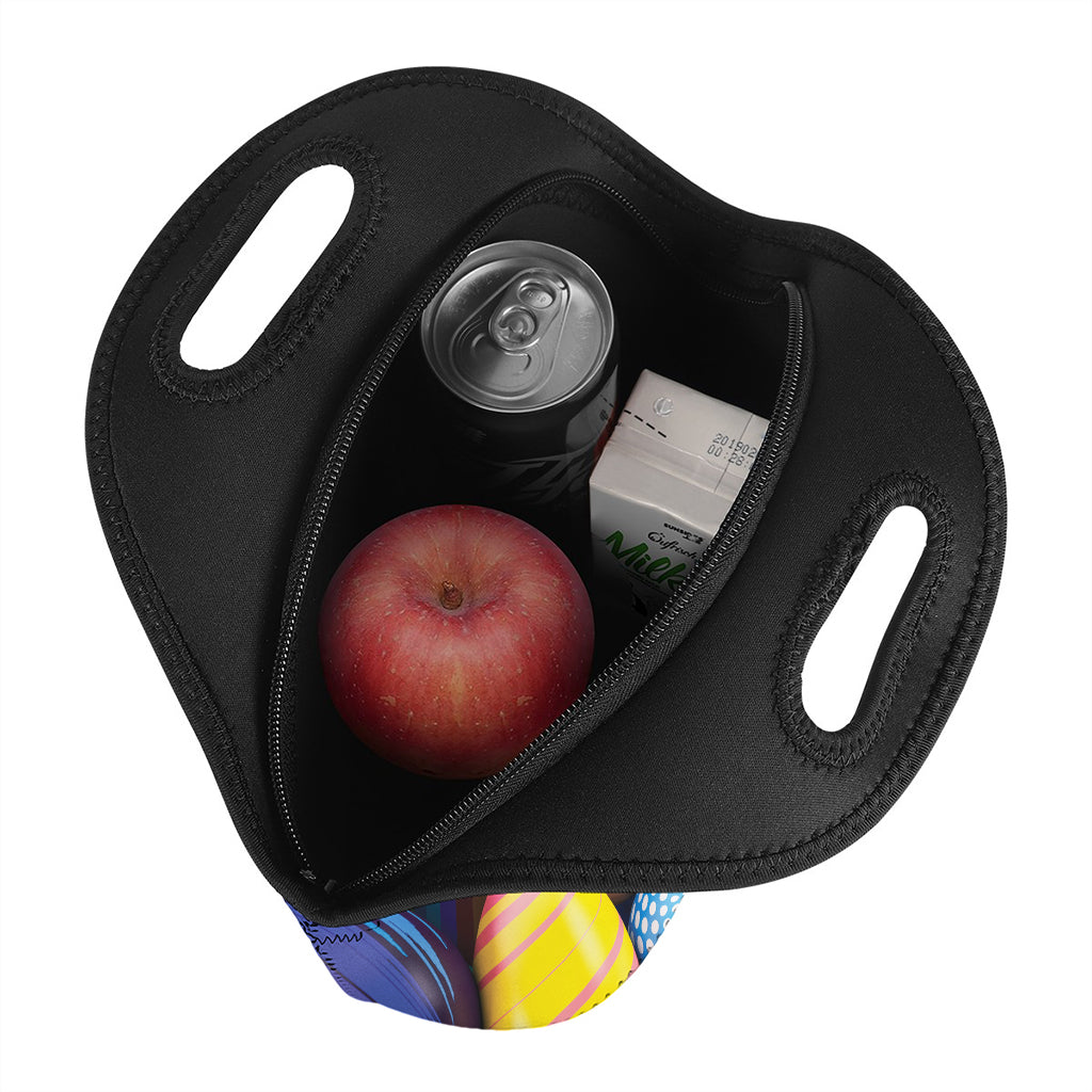 Pile Of Colorful Easter Eggs Print Neoprene Lunch Bag