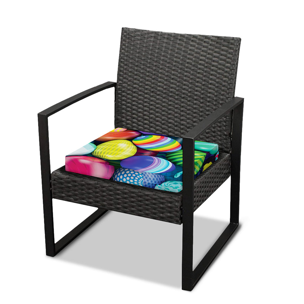 Pile Of Colorful Easter Eggs Print Outdoor Seat Cushion Cover