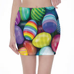 Pile Of Colorful Easter Eggs Print Pencil Mini Skirt
