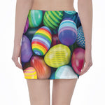 Pile Of Colorful Easter Eggs Print Pencil Mini Skirt