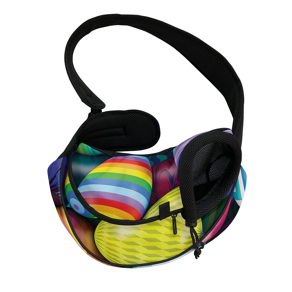 Pile Of Colorful Easter Eggs Print Pet Sling Carrier