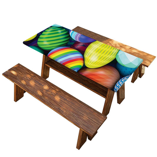Pile Of Colorful Easter Eggs Print Picnic Table Cover
