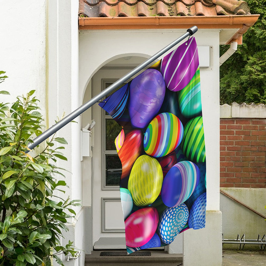 Pile Of Colorful Easter Eggs Print Polyester Flag