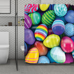 Pile Of Colorful Easter Eggs Print Polyester Shower Curtain