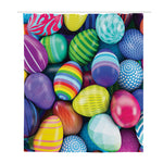Pile Of Colorful Easter Eggs Print Polyester Shower Curtain
