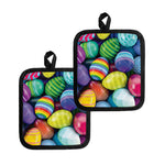 Pile Of Colorful Easter Eggs Print Pot Holders