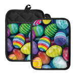 Pile Of Colorful Easter Eggs Print Pot Holders With Pocket