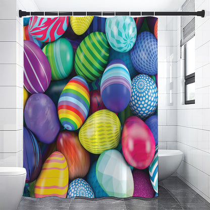 Pile Of Colorful Easter Eggs Print Premium Shower Curtain
