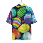 Pile Of Colorful Easter Eggs Print Rayon Hawaiian Shirt