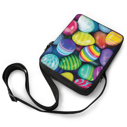 Pile Of Colorful Easter Eggs Print Rectangular Crossbody Bag