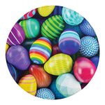 Pile Of Colorful Easter Eggs Print Round Blanket