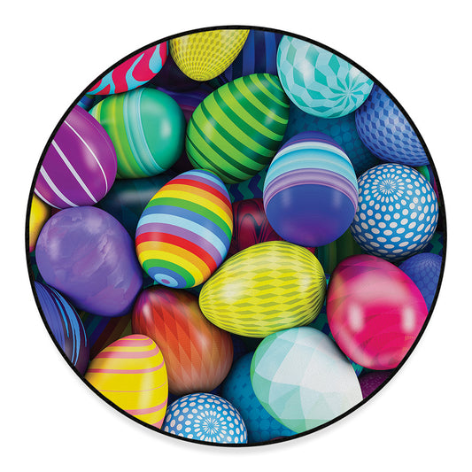 Pile Of Colorful Easter Eggs Print Round Floor Mat