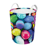 Pile Of Colorful Easter Eggs Print Round Laundry Basket