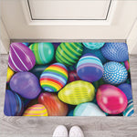 Pile Of Colorful Easter Eggs Print Rubber Doormat