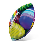 Pile Of Colorful Easter Eggs Print Rugby Ball