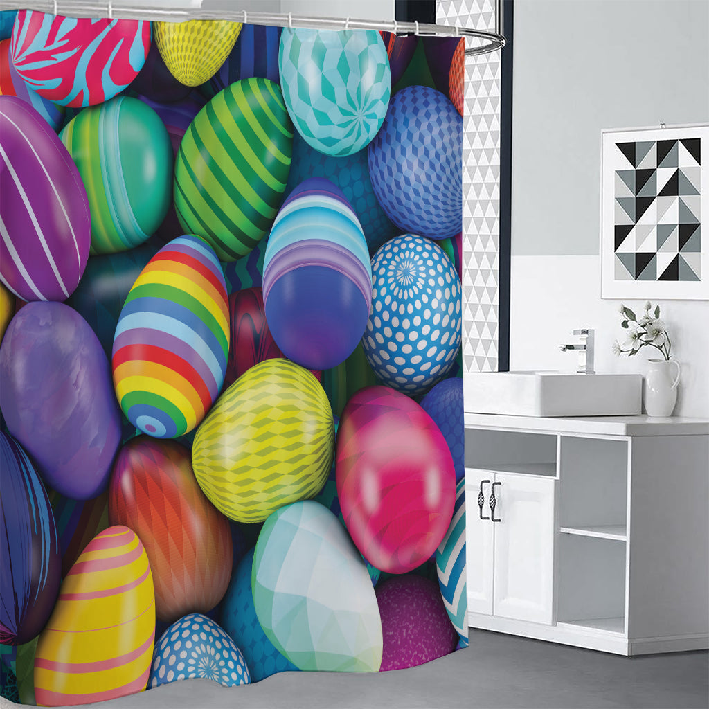 Pile Of Colorful Easter Eggs Print Shower Curtain