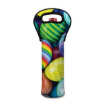 Pile Of Colorful Easter Eggs Print Single Neoprene Wine Tote