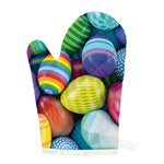 Pile Of Colorful Easter Eggs Print Single Oven Mitt