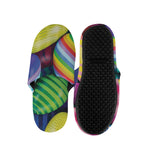 Pile Of Colorful Easter Eggs Print Slippers