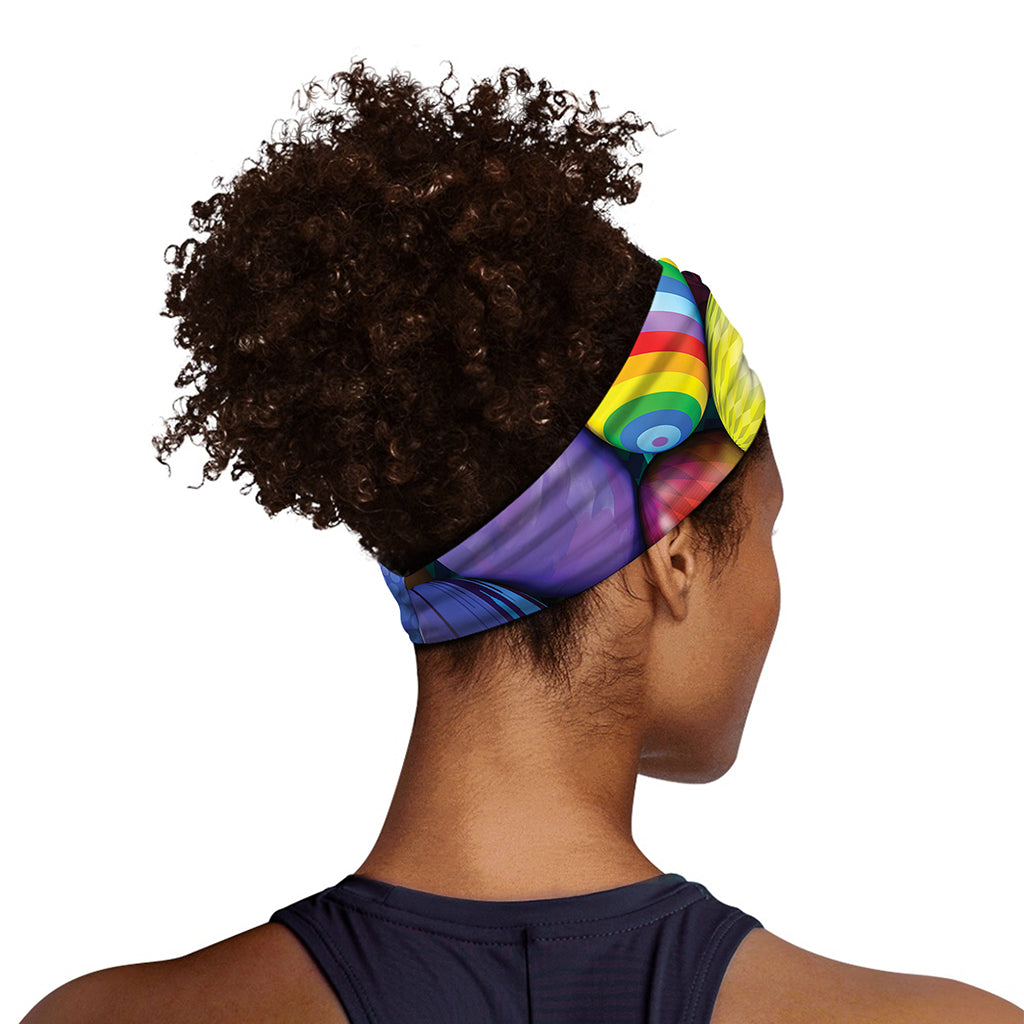 Pile Of Colorful Easter Eggs Print Sports Headband