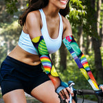 Pile Of Colorful Easter Eggs Print Sun Protection Arm Sleeves