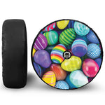 Pile Of Colorful Easter Eggs Print Tire Cover With Camera Hole