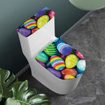 Pile Of Colorful Easter Eggs Print Toilet Lid And Tank Cover Set