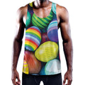 Pile Of Colorful Easter Eggs Print Men's Workout Tank Top