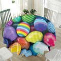 Pile Of Colorful Easter Eggs Print Waterproof Round Tablecloth