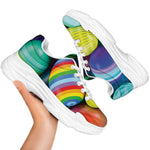 Pile Of Colorful Easter Eggs Print White Chunky Shoes