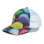Pile Of Colorful Easter Eggs Print White Mesh Trucker Cap