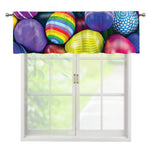 Pile Of Colorful Easter Eggs Print Window Valance