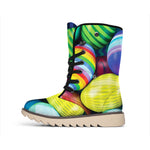 Pile Of Colorful Easter Eggs Print Winter Boots