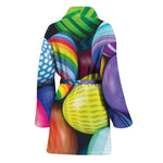 Pile Of Colorful Easter Eggs Print Women's Bathrobe