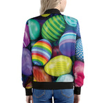 Pile Of Colorful Easter Eggs Print Women's Bomber Jacket