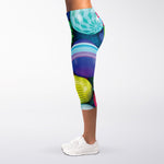 Pile Of Colorful Easter Eggs Print Women's Capri Leggings