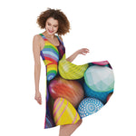 Pile Of Colorful Easter Eggs Print Women's Sleeveless Dress