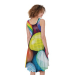 Pile Of Colorful Easter Eggs Print Women's Sleeveless Dress