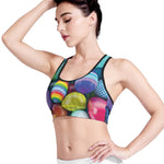 Pile Of Colorful Easter Eggs Print Women's Sports Bra