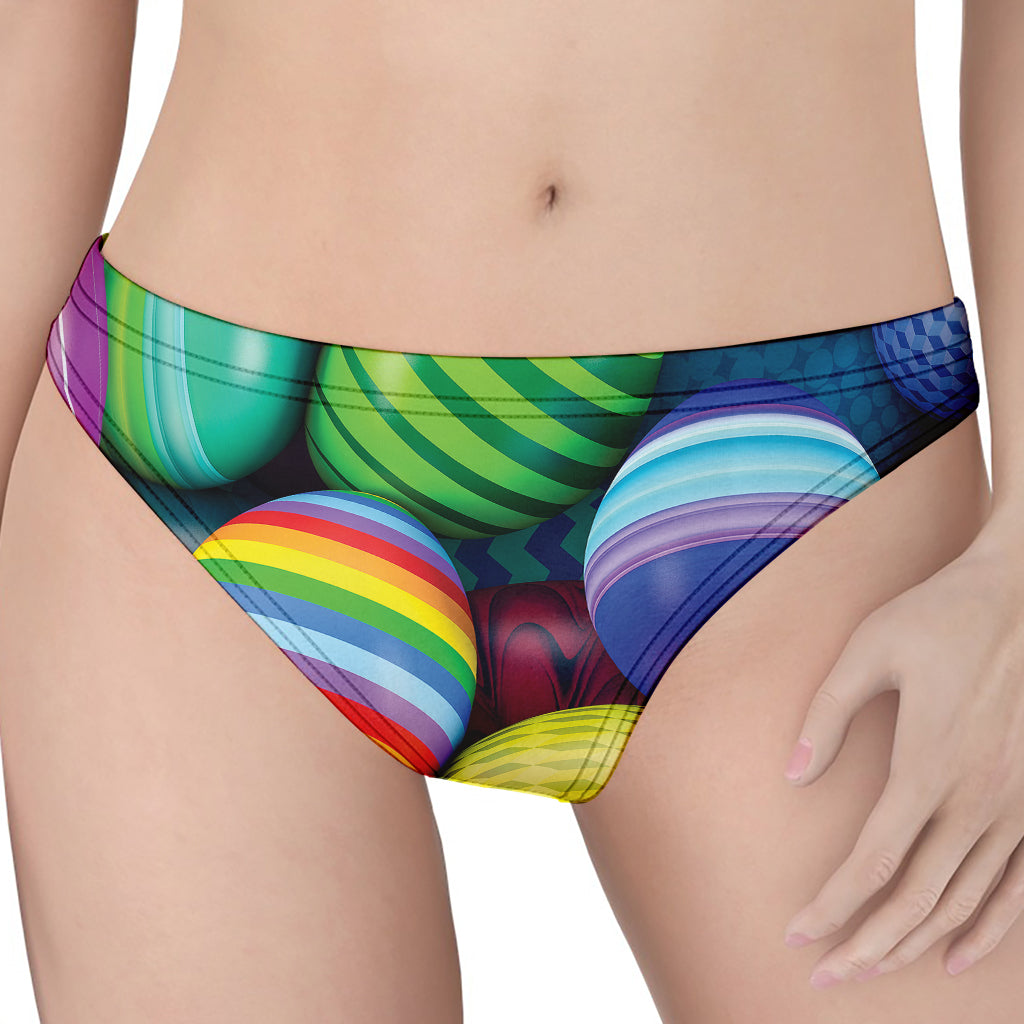 Pile Of Colorful Easter Eggs Print Women's Thong