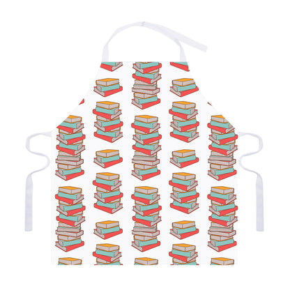 Pile Of Reading Books Pattern Print Adjustable Apron