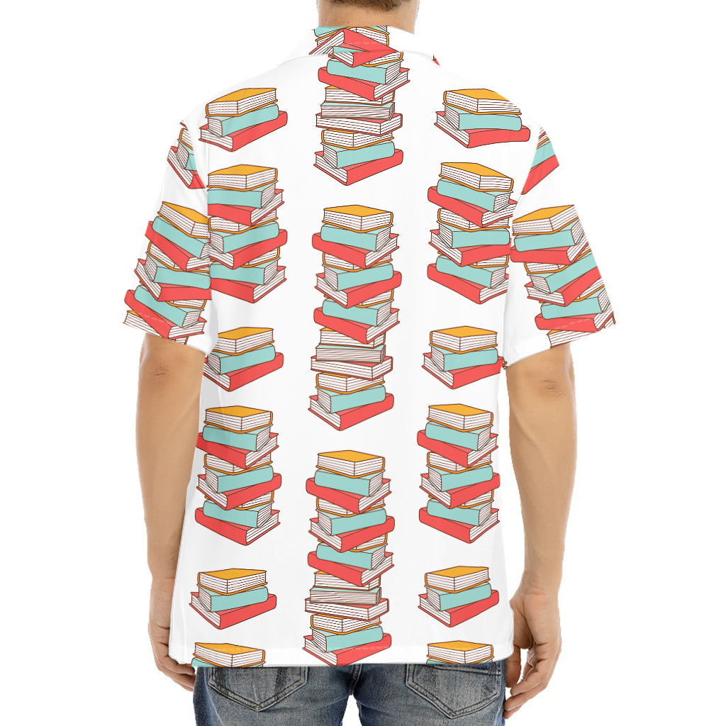 Pile Of Reading Books Pattern Print Aloha Shirt