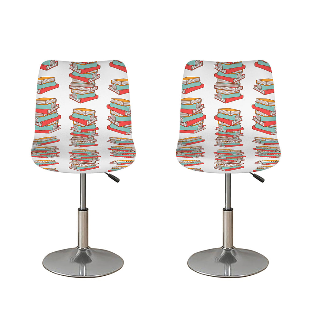 Pile Of Reading Books Pattern Print Bar Stool Covers