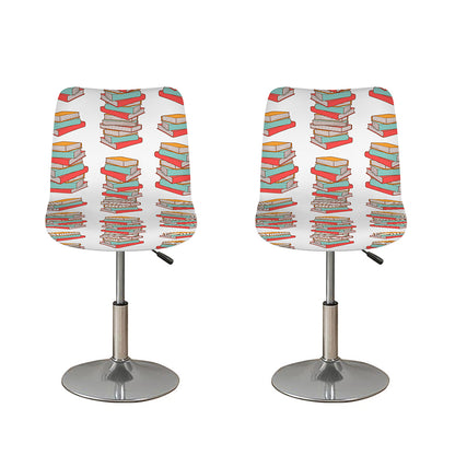 Pile Of Reading Books Pattern Print Bar Stool Covers