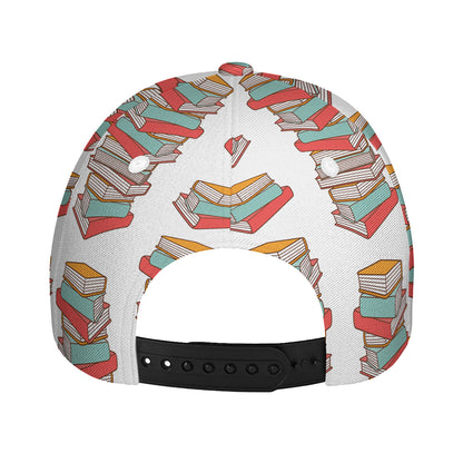 Pile Of Reading Books Pattern Print Baseball Cap