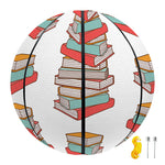 Pile Of Reading Books Pattern Print Basketball