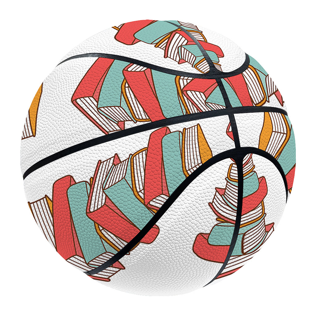 Pile Of Reading Books Pattern Print Basketball