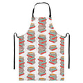 Pile Of Reading Books Pattern Print Bib Apron With Pocket