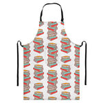Pile Of Reading Books Pattern Print Bib Apron With Pocket