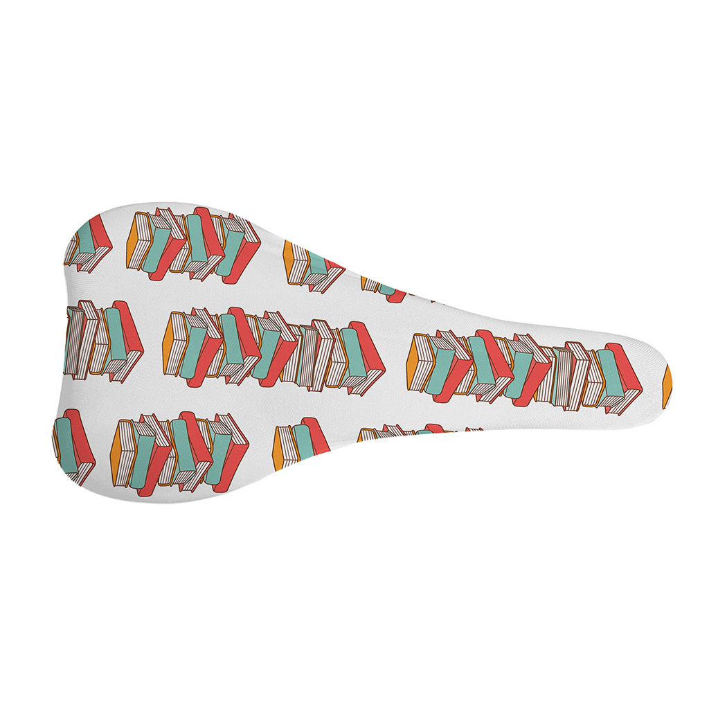 Pile Of Reading Books Pattern Print Bicycle Seat Cover